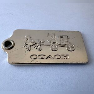 Coach Metallic Silver Horse & Carriage Hang Tag